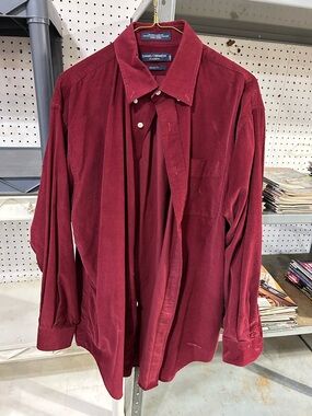 Daniel Cremieux 100% Cotton Button-Up Shirt in Wine Red